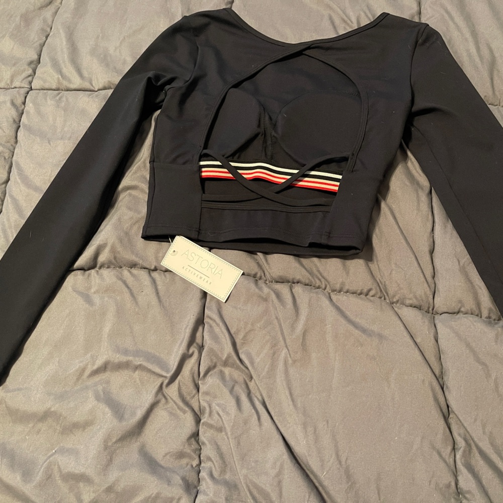Astoria Activewear long sleeve, backless top.